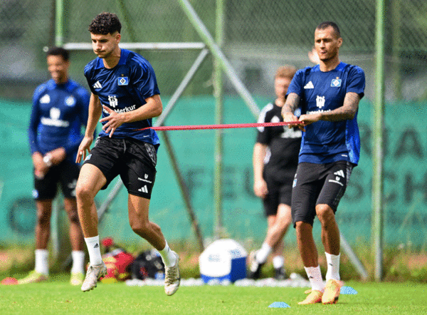 No pain, no gain: Daniel Elfadli has been putting his mentality on show at HSV’s training camp in Austria.