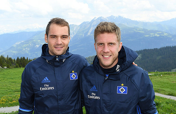 Pierre-Michel Lasogga und Sven Schipplock im Trainingslager in Graubünden.