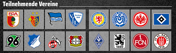 Diese 16 Clubs sind beim Turnier "NGL Fanplay Spring 2021" mit dabei.